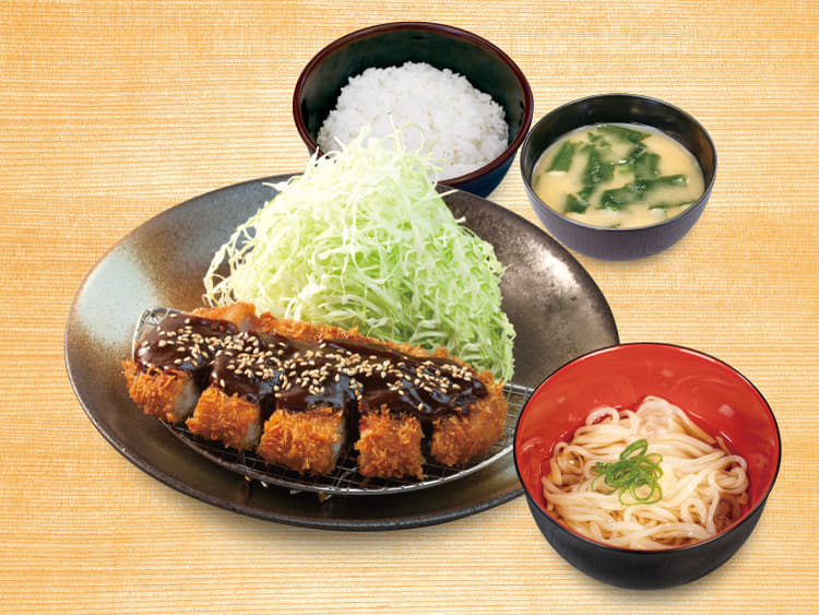 味噌ロースかつ定食ミニうどんセット