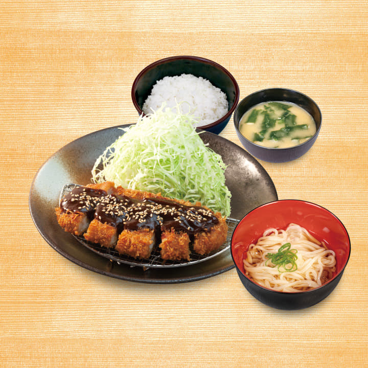 味噌ロースかつ定食ミニうどんセット