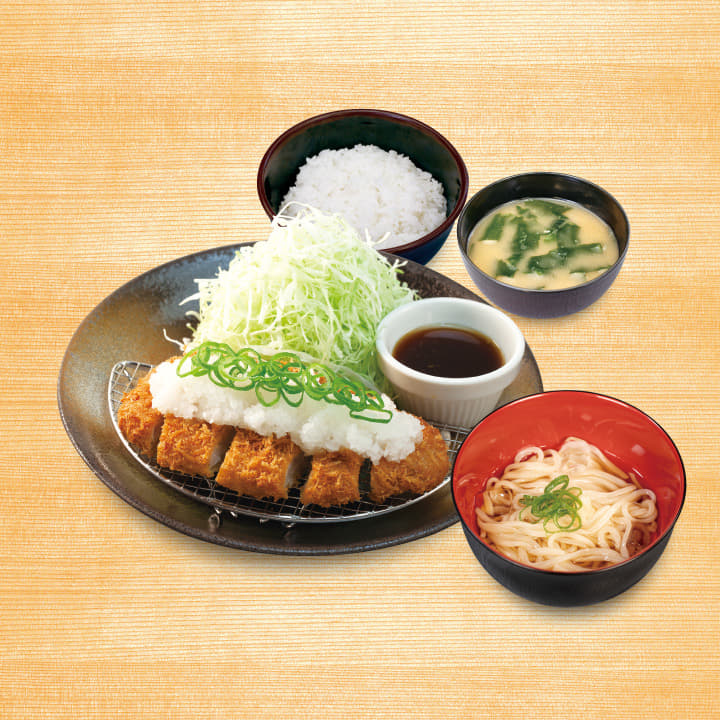 鬼おろしポン酢ロースかつ定食ミニうどんセット