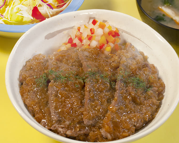 ビフテキ丼彩り生野菜セット 香味ジャポネソース メニュー 松屋