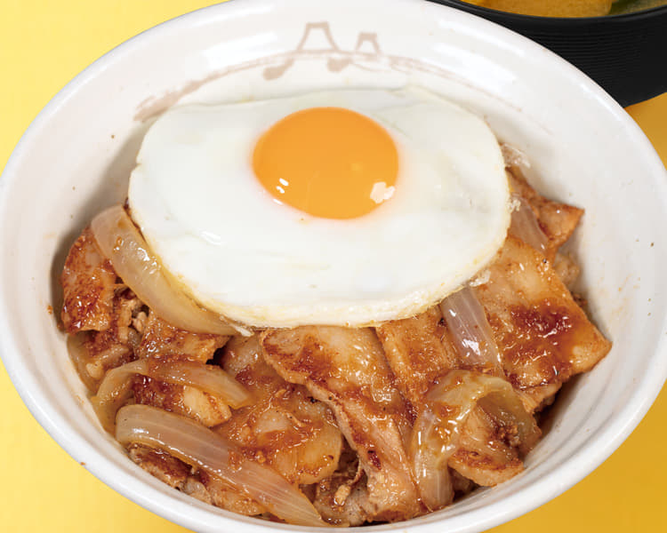 ガーリックバター豚カルビエッグ丼