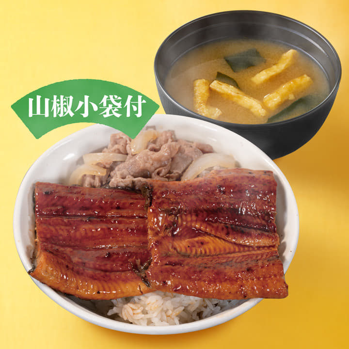 ダブルうなぎコンボ牛めし