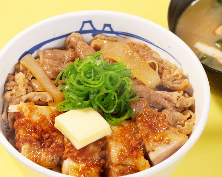 にんにくバターのチキンコンボ牛めし メニュー 松屋