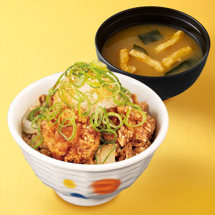 鬼おろしポン酢唐揚げ牛めし