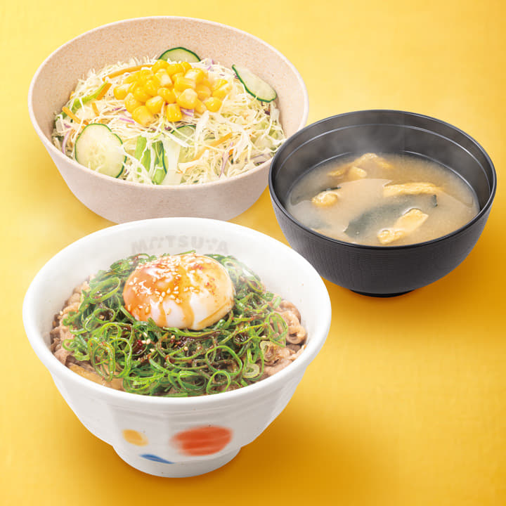 ネギたっぷり旨辛ネギたま牛めしランチセット