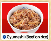 Gyumeshi (Beef on rice)