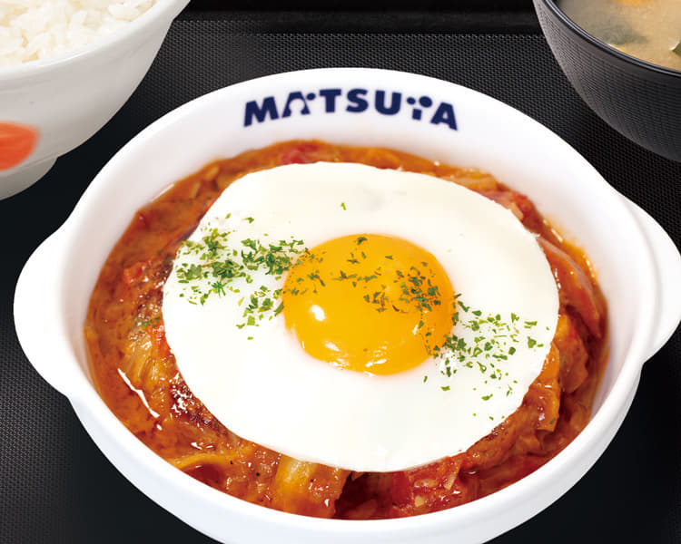 煮込みキャベツのエッグトマトハンバーグ