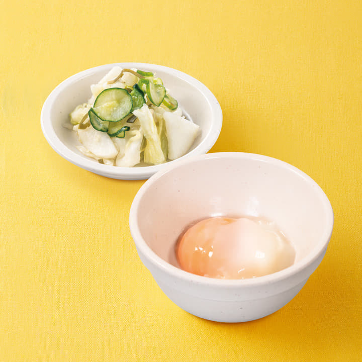 お新香半熟玉子セット