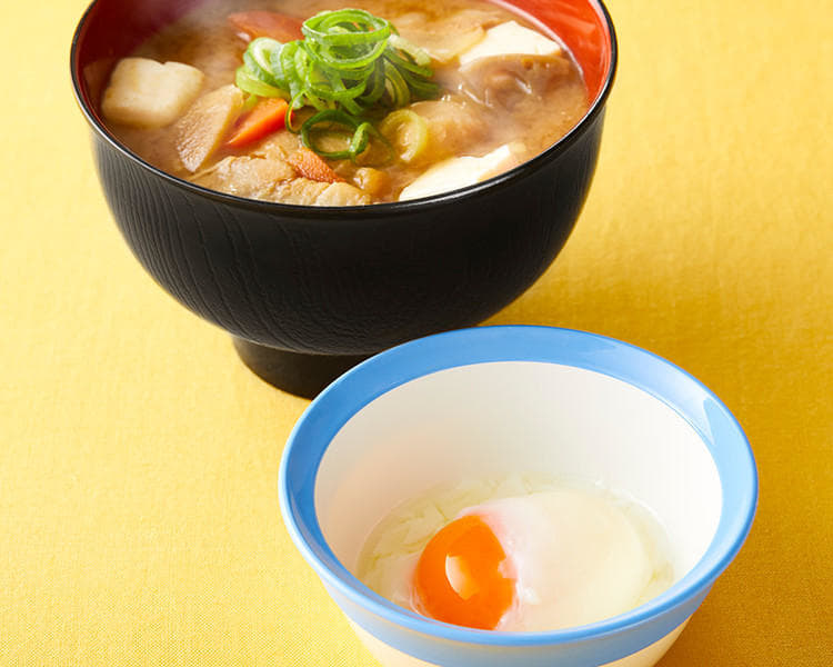 豚汁半熟玉子セット