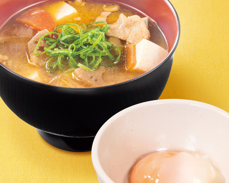 豚汁半熟玉子セット