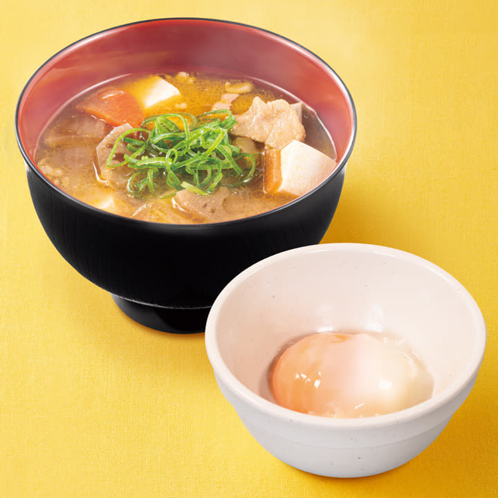 豚汁半熟玉子セット