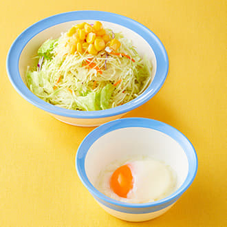 生野菜半熟玉子セット