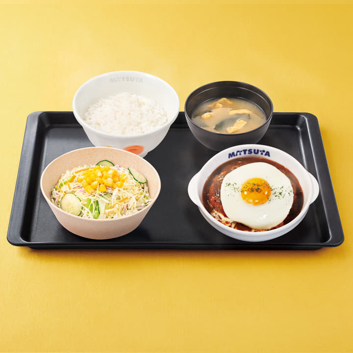 ブラウンソースエッグハンバーグ定食