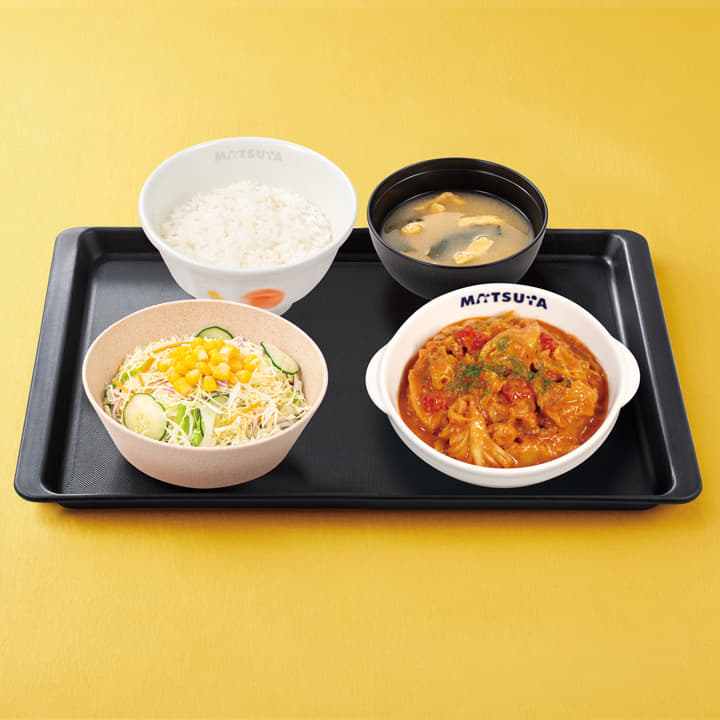 煮込みキャベツのトマトハンバーグ定食