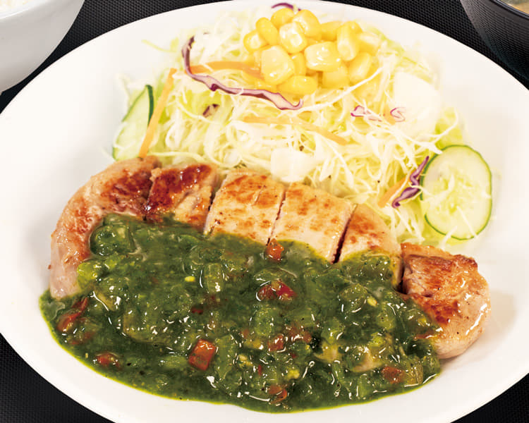 チミチュリソース厚切りポークグリル定食