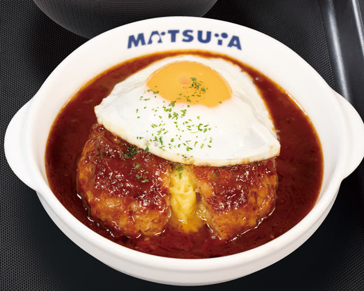 溢れる3種の濃厚チーズINデミたまハンバーグ定食