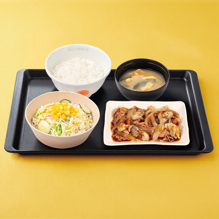 牛肉と牡蠣のオイスターソース炒め定食