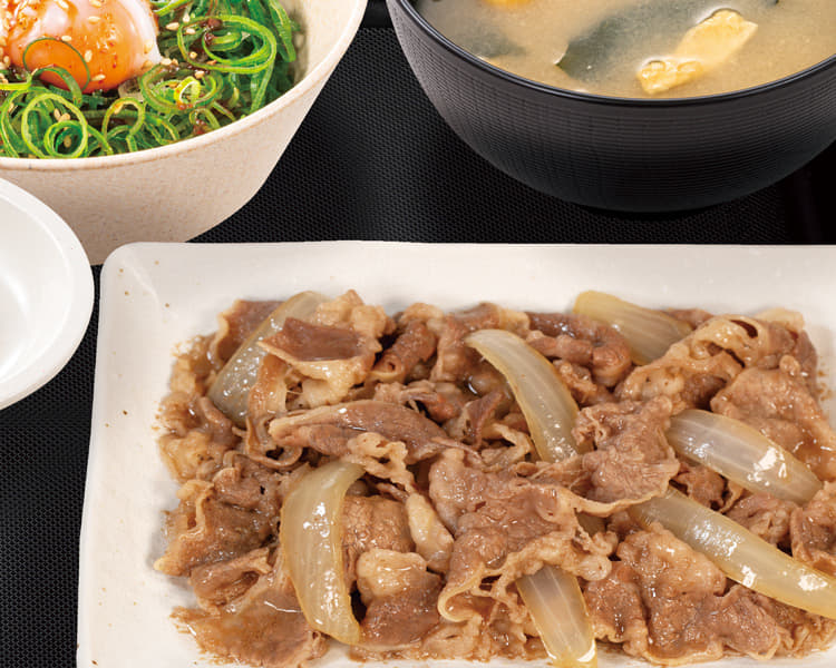 たっぷりネギたま牛皿定食