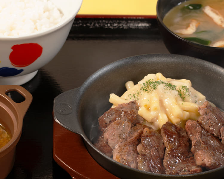 牛ヒレ肉のカットステーキライスセット