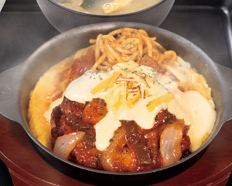 西条てっぱんナポリタン炙りチーズハンバーグ定食
