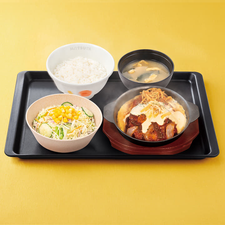 西条てっぱんナポリタン炙りチーズハンバーグ定食