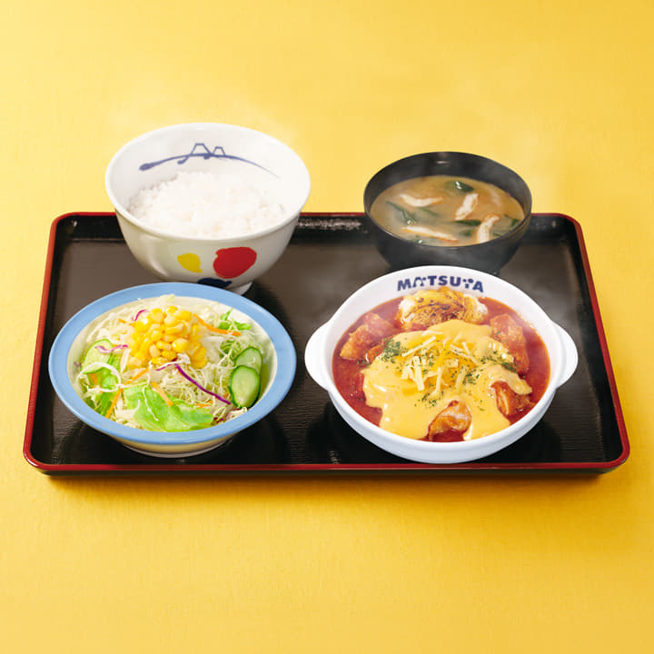 チーズ煮込みトマトチキン定食