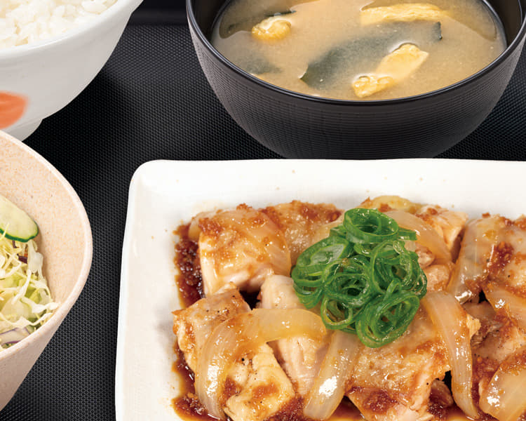 鶏のバター醤油炒め定食