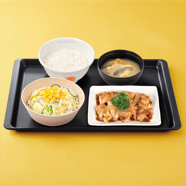 鶏のバター醤油炒め定食