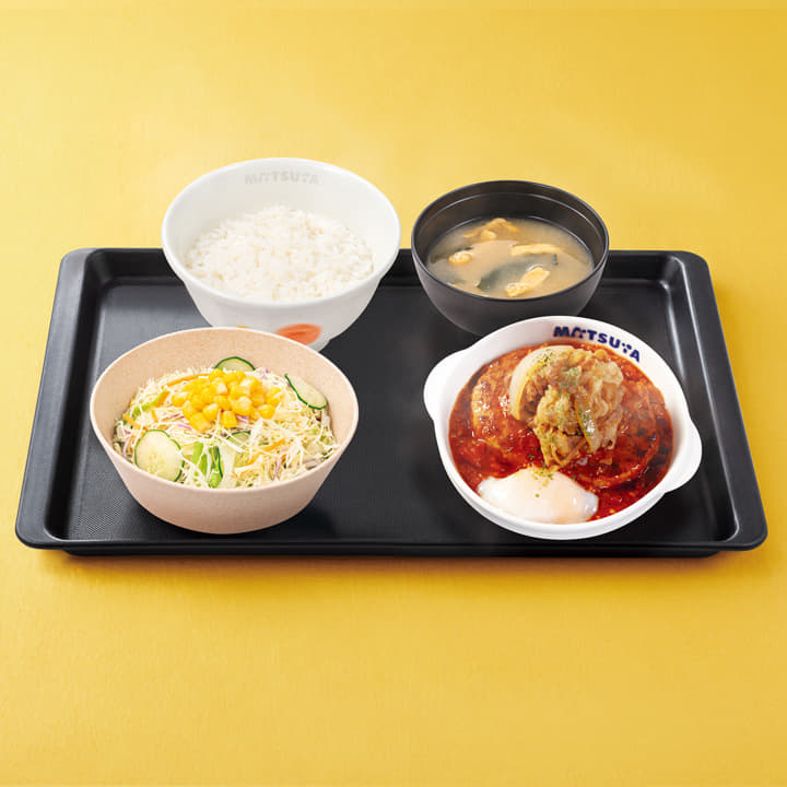 牛肉のあいがけうまトマハンバーグ定食