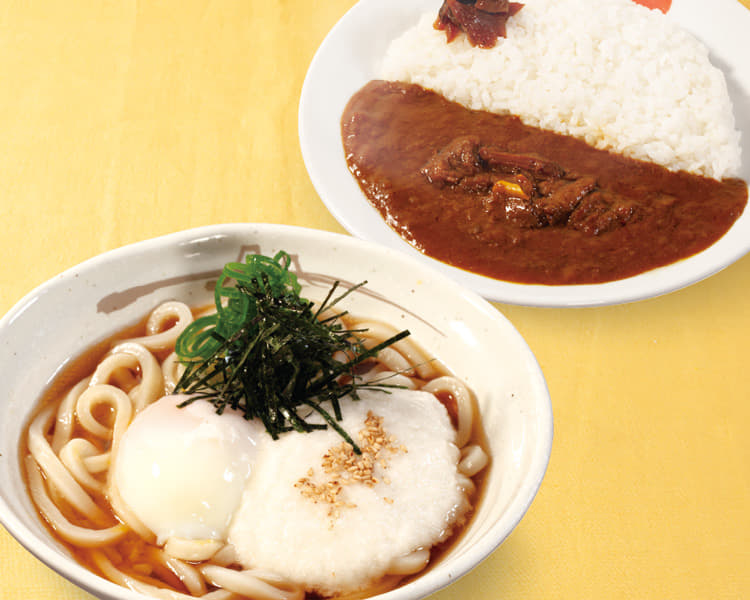 ぶっかけとろたまうどんミニ創業カレーセット