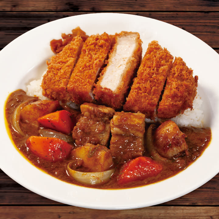 ごろごろ野菜超厚切りロースかつ欧風ビーフカレー（トッピングビーフ）