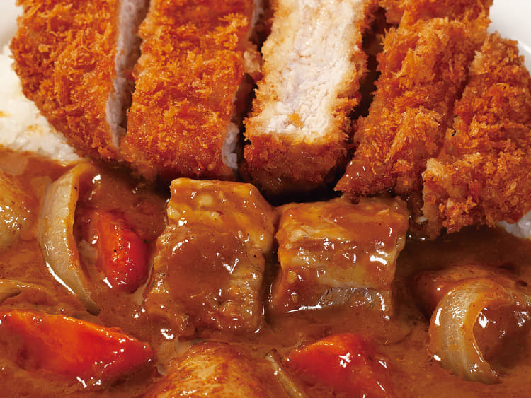 ごろごろ野菜超厚切りロースかつカレー(トッピングビーフ)