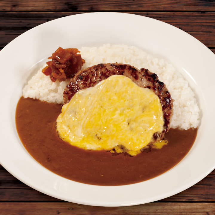 たっぷりチーズハンバーグカレー