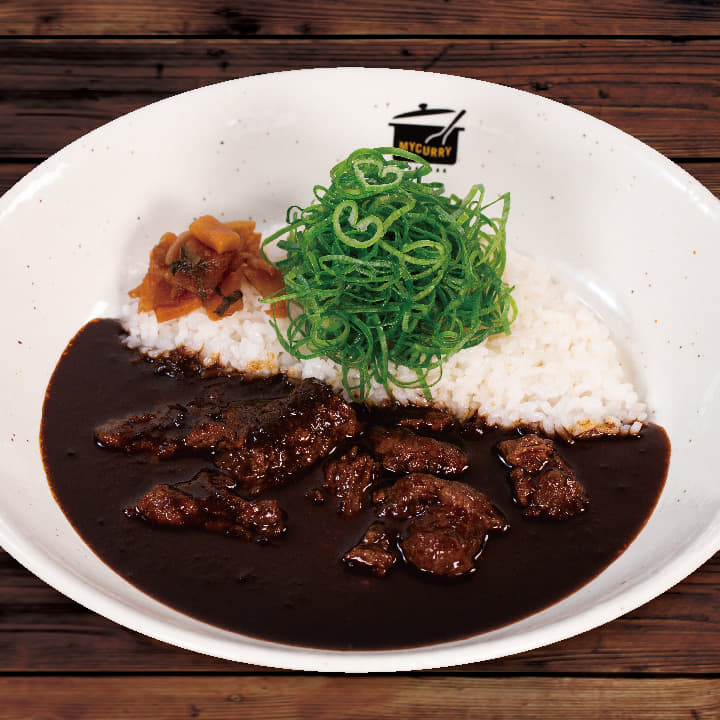 ネギたっぷり牛すじ煮込みカシミールカレー