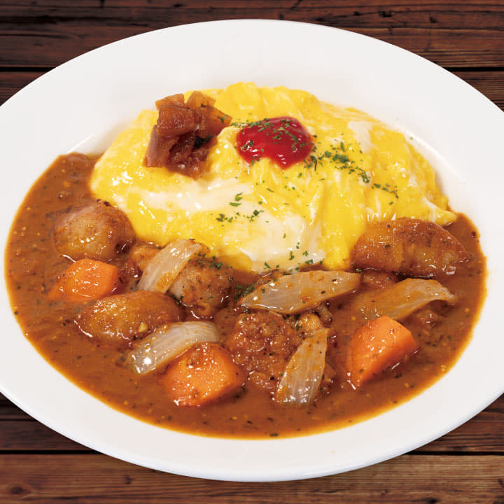 オムレツケララチキンカレー