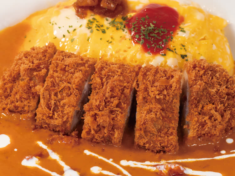 オムレツミルフィーユかつバターチキンカレー