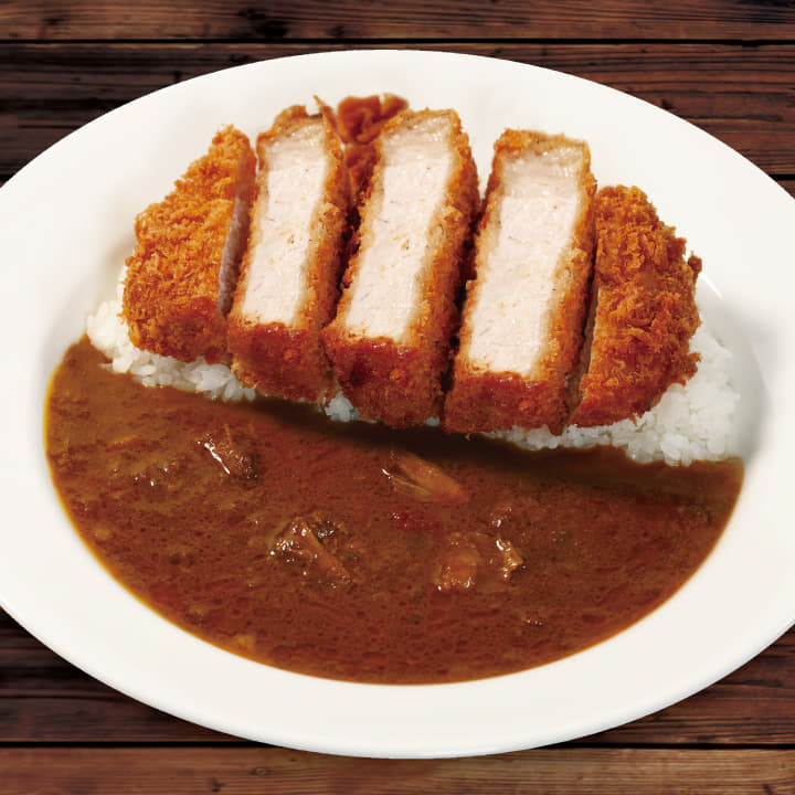 "大麦豚"厚切りリブロースかつ欧風ビーフカレー