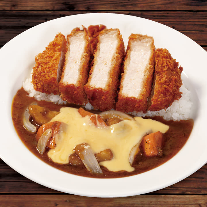 ごろごろ野菜"大麦豚"厚切りリブロースかつ欧風ビーフカレー　トッピングチーズ