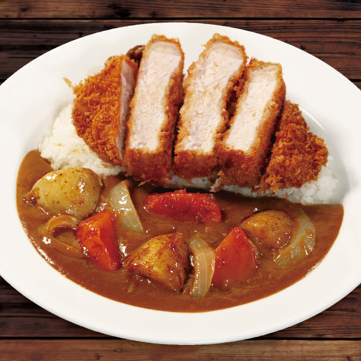 ごろごろ野菜"大麦豚"厚切りリブロースかつカレー