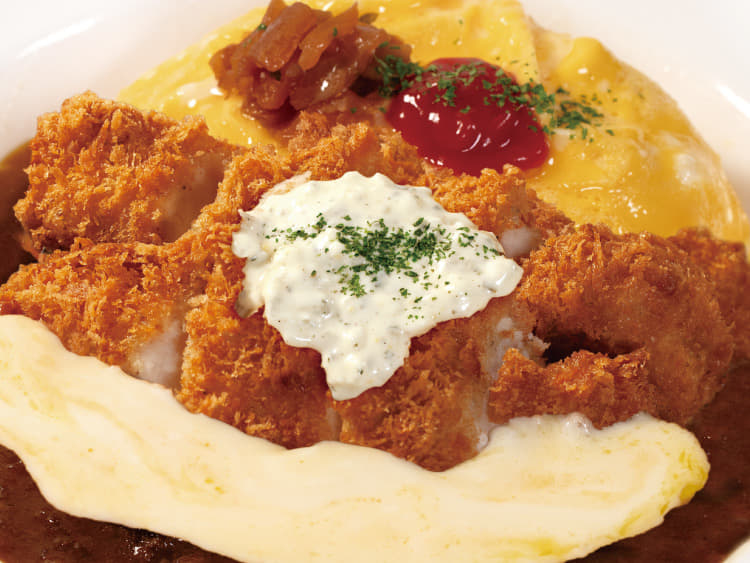 ささみかつオムレツ欧風ビーフカレー　トッピングチーズ