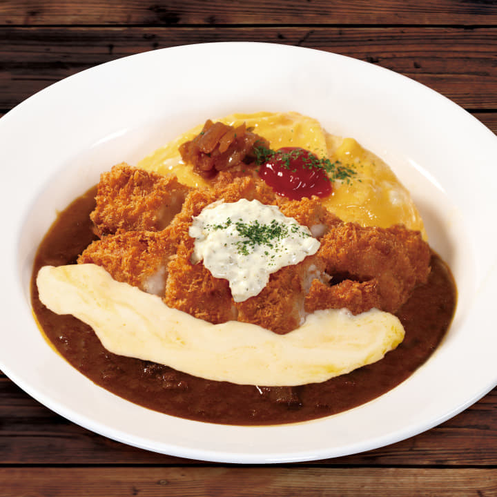 ささみかつオムレツ欧風ビーフカレー　トッピングチーズ