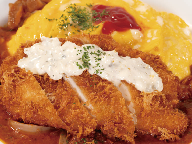 たっぷりトマトのささみかつオムハヤシライス