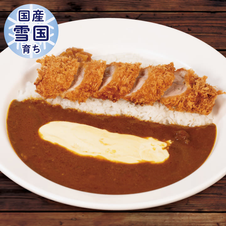 “国産雪国育ち”丸太ヒレかつ欧風ビーフカレー　トッピングチーズ