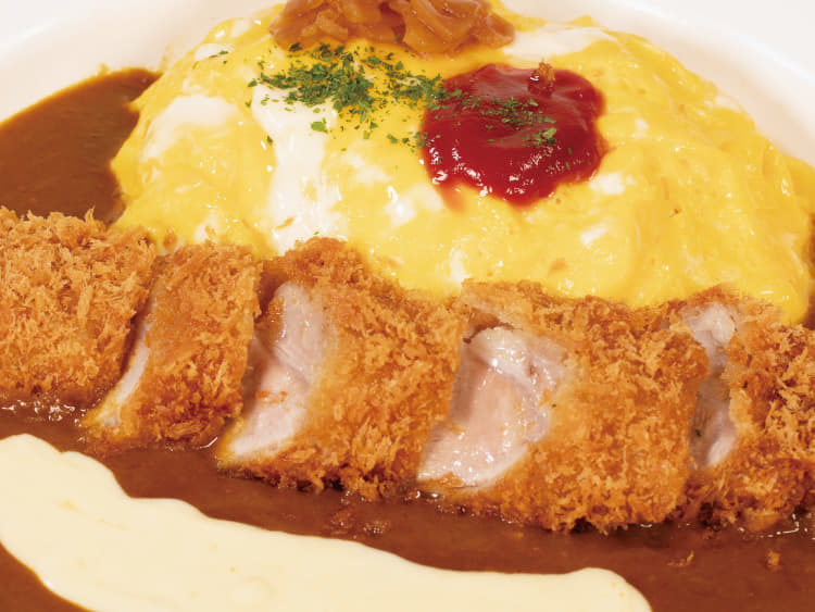 “国産雪国育ち”丸太ヒレかつオムレツカレー トッピングチーズ