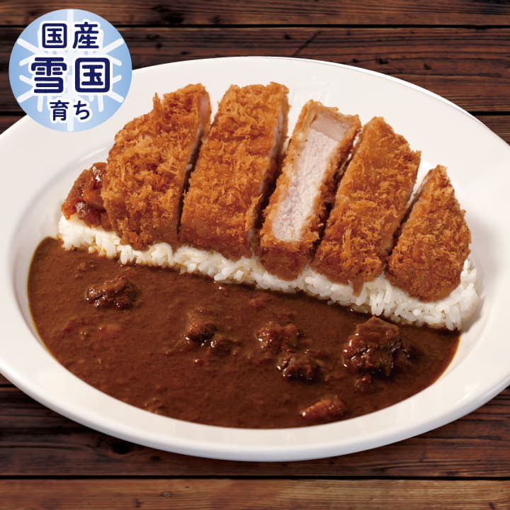 “国産雪国育ち”ロースかつ欧風ビーフカレー