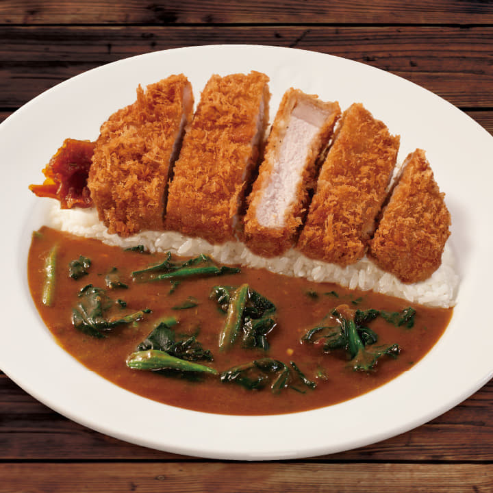 ほうれん草国産雪国育ちロースかつカレー
