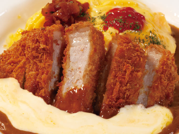 “国産雪国育ち”ロースかつオムレツカレー トッピングチーズ