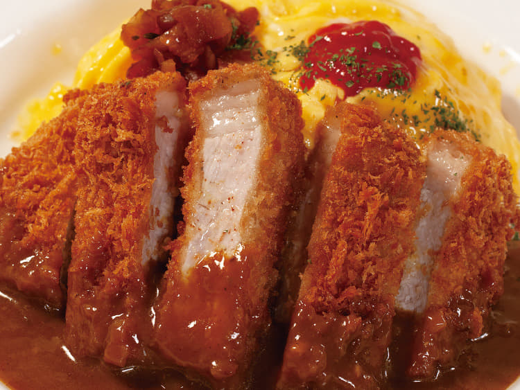 “国産雪国育ち”ロースかつオムレツカレー