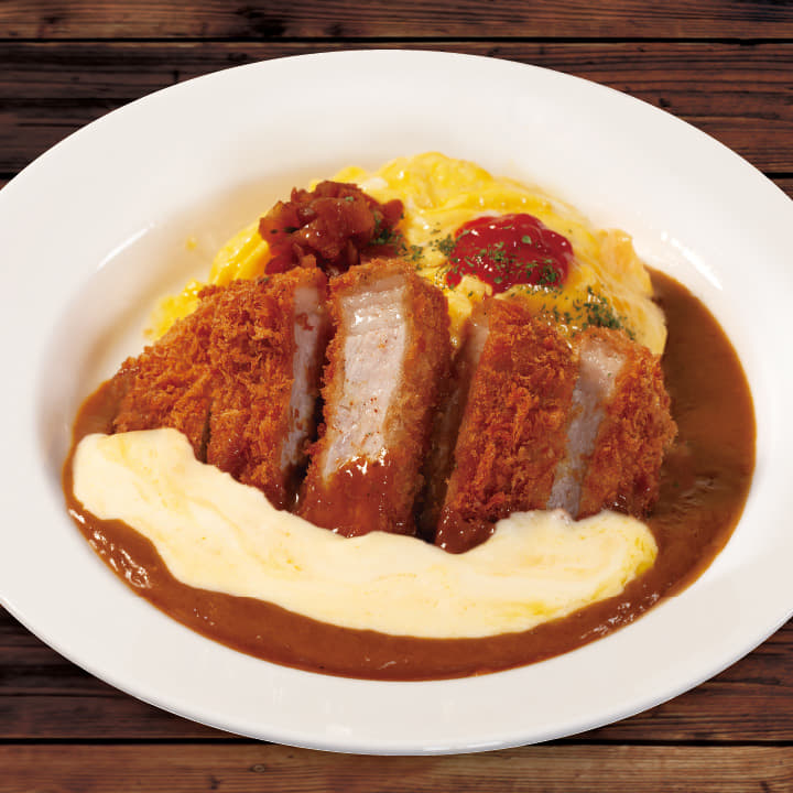 国産雪国育ちロースかつオムレツカレー　トッピングチーズ