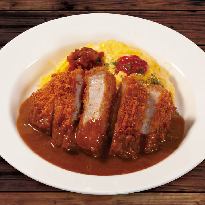 国産雪国育ちロースかつオムレツカレー